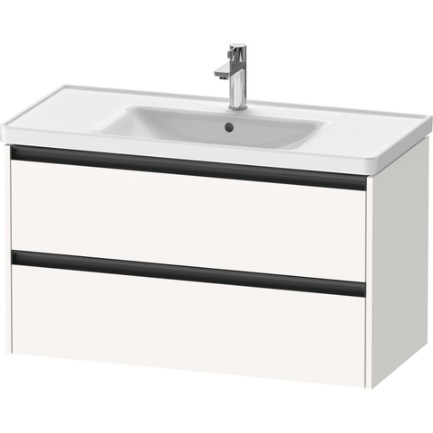 Duravit Ketho.2 Wastafelonderbouwkast - met 2 laden - 98.4x45.5x54.9cm - met grepen antraciet - wit supermat SW771786