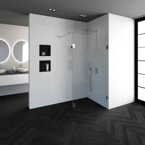 BRAUER Créer Douche à l'italienne - 110x200cm - sans profil - 30cm - paroi latérale - anti-calcaire - verre de sécurité 8mm - chrome SW223881