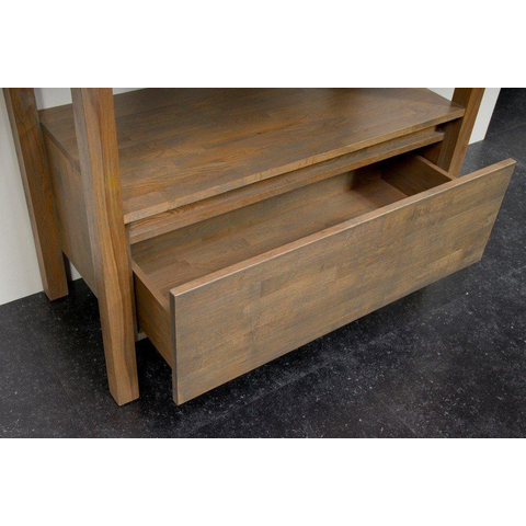 Saniclass Natural Wood Set de meubles 80cm Grey Oak avec lavabo blanc 1 trou pour robinetterie sans miroir SW9152