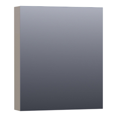 BRAUER Impress armoire de toilette - 60x70x15cm - sans éclairage - avec 1 porte miroir double face à gauche - taupe mat SW393130