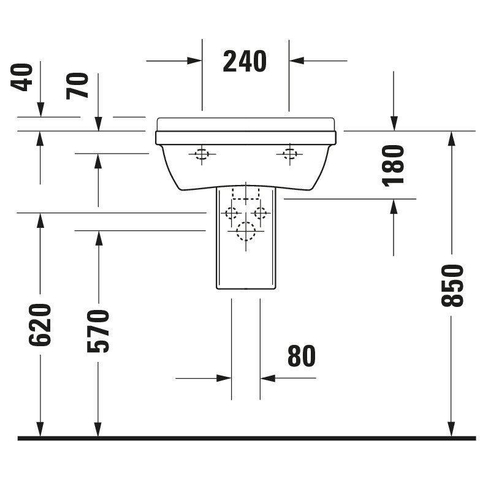 Duravit Starck 3 Wastafel - 50x36cm - wit 0312452