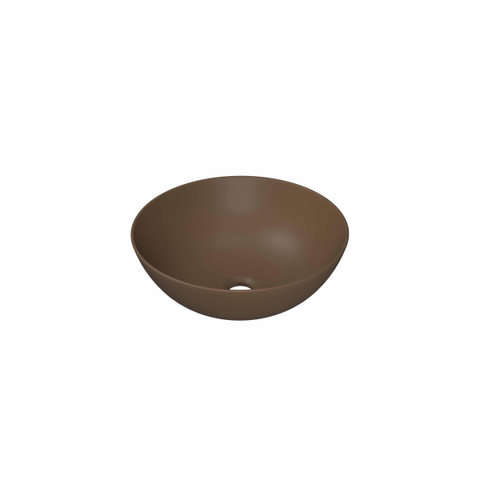 INK Otello Large waskom - 40x40x14cm Opbouw rond porselein - mat mokkabruin SW955793