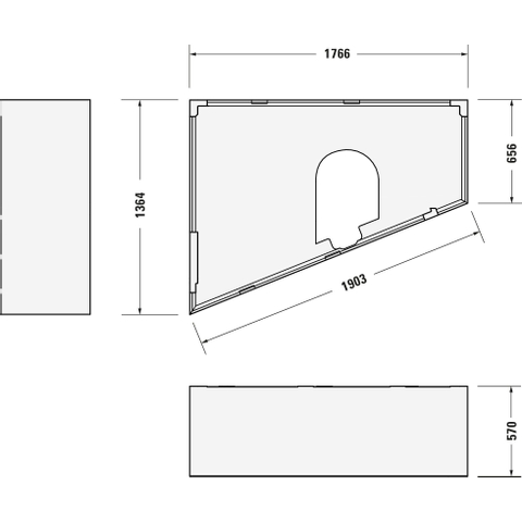 Duravit Paiova Kunststof bad acryl afgeschuind links - 180x140x46cm - zonder poten - glans wit 0297537