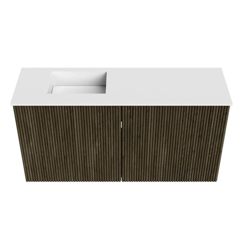 Mondiaz JOYA 80cm meuble de toilette - couleur Shadow - Vasque FAYE position Gauche 1 trou de robinet couleur Talc. SW1421427