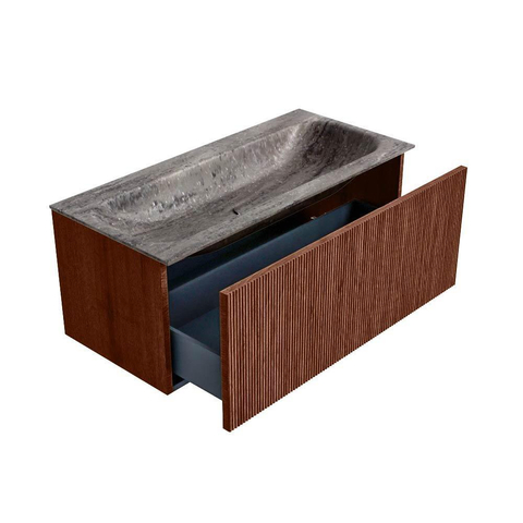 MONDIAZ KURVE-DLUX 100cm meuble de salle de bains couleur Ruby avec 1 tiroir et 0 porte. Lavabo BIG MEDIUM Milieu 1 trou de robinet Oza. SW1432793