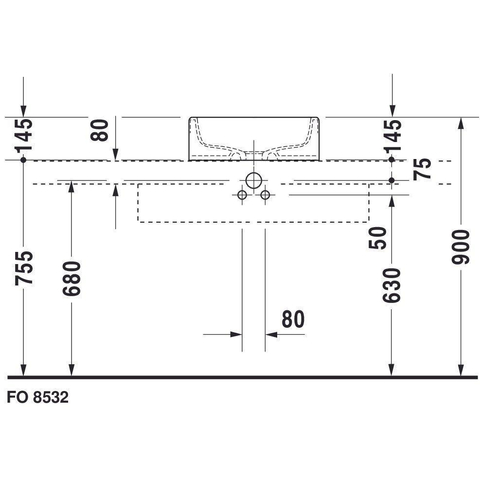 Duravit Starck 1 - opbouw wastafel - 46cm - zonder kraangat - zonder overloop - glans wit 0308307