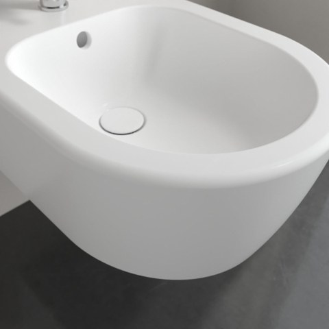 Villeroy & Boch Avento wandbidet - 37x53 - 1 kraangat - met overloop CeramicPlus - Stone White (mat wit) SW209385