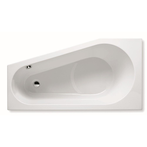 RIHO Delta baignoire standard 150x80cm installation en angle gauche sans pieds Blanc brillant 310623