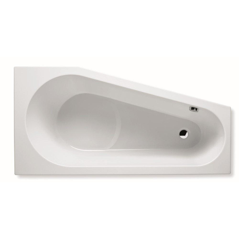 Riho Delta ligbad - 160x80x48cm - vijfhoek - inbouw - rechts - met pootset - hoogglans wit 310629