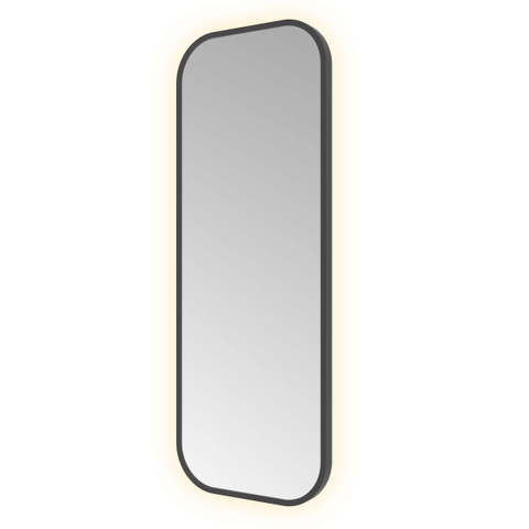 Hotbath &MORE Spiegel - 30x80cm - indirect LED - color changing - dimbaar - met afstandsbediening - PVD - geborsteld zwart SW1246084