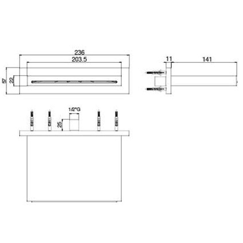 Hotbath Mate Cascade wand M160 geborsteld nikkel hotbath cascade wand m160 - geborsteld nikkel (RVS) SW12465