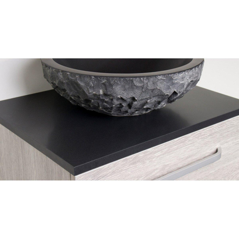 Saniclass Corestone Wastafelblad - 160x46x2cm - zonder kraangat - natuursteen - basalt SW27985