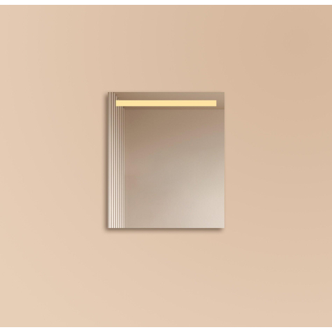 Adema Squared 2.0 miroir – 60 x 70 cm – LED directe en haut – Argent mat SW647631