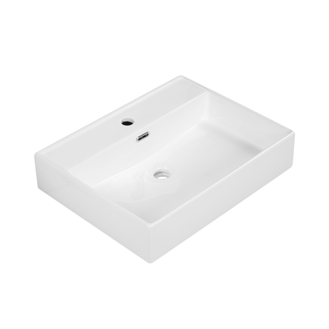 Saniclass Legend Meubelwastafel - 81x47x12cm - met overloop - 1 wasbak - 1 kraangat - keramiek - glans wit SW1382543