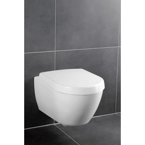 Villeroy & Boch Subway 2.0 DirectFlush Pack WC suspendu - bâti-support Geberit - abattant softclose - plaque de commande anthracite mat - boutons ronds - blanc SW1164538