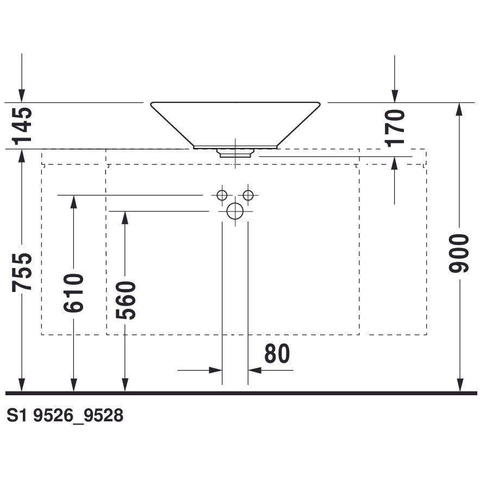 Duravit Starck 1 Waskom - 53cm - met wondergliss - glans wit 0295458