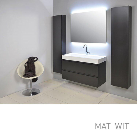 INK Unit Ensemble meuble de salle de bains sans poignées incluant miroir 80cm blanc mat SW17702