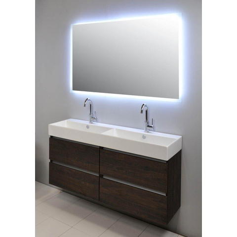 INK Unlimited set de meubles salle de bains sans poignée avec miroir 140cm chêne naturel SW17757