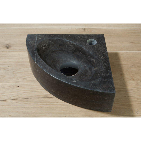 Forzalaqua Turino fontein - 30x30x10cm - hardsteen - kraangat midden - gezoet hardsteen (zwart) FO100021