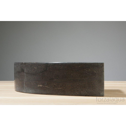 Forzalaqua Turino fontein - 30x30x10cm - hardsteen - kraangat midden - gezoet hardsteen (zwart) FO100021
