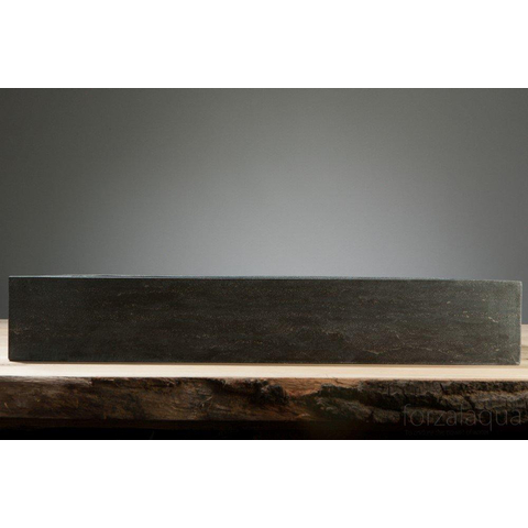 Forzalaqua Palermo lavabo - 60x40x9cm - 1 trou de robinet - pierre bleue adouci (noir) FO100036
