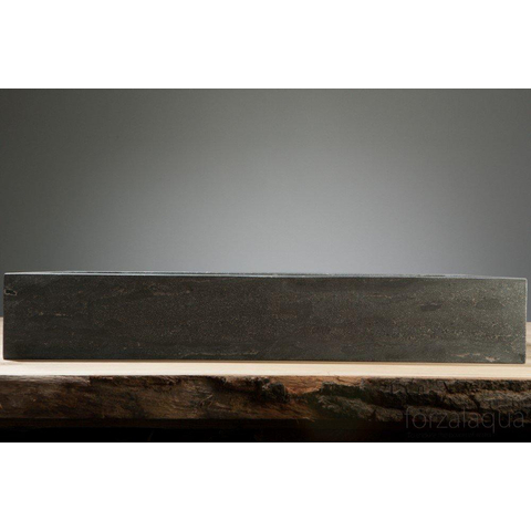 Forzalaqua Palermo wastafel - 60x40x9cm - zonder kraangat - gezoet hardsteen (zwart) FO100070
