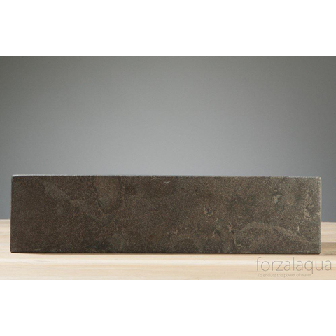 Forzalaqua Venetia lavabo de WC 40x22x10cm cuve à gauche 1 trou de robinet à droite Pierre naturelle Pierre bleue adoucie FO100074