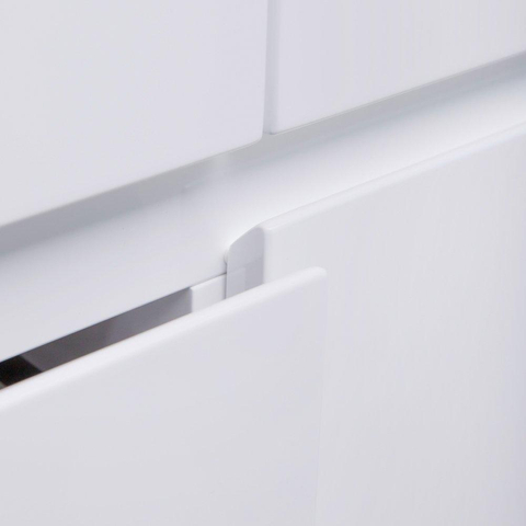 Saniclass New Future Meuble sous-lavabo 160x55x45.5cm avec 4 tiroirs sans poignées 2 trous de siphon Blanc brillant SW208962
