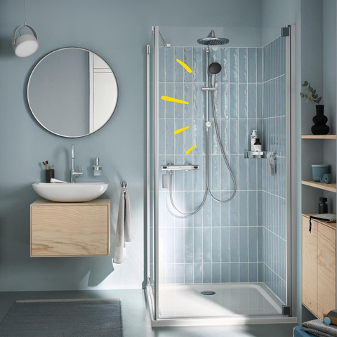 Grohe Vitalio Start 250 Flex Douchesysteem - met omstelkraan - wandmontage - hoofddouche 2 straalsoorten - handdouche 2 straalsoorten - chroom SW1028077