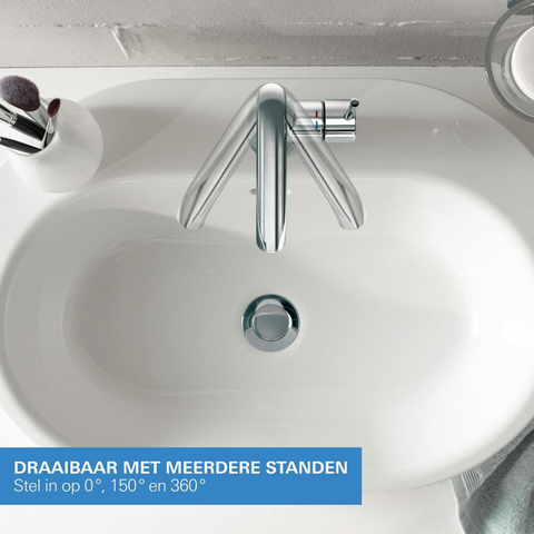 Grohe Essence New Wastafelkraan Opbouw - uitloop 17.9cm - XL-size hoge draaibare uitloop - EcoJoy - brushed cool sunrise (goud) SW98765