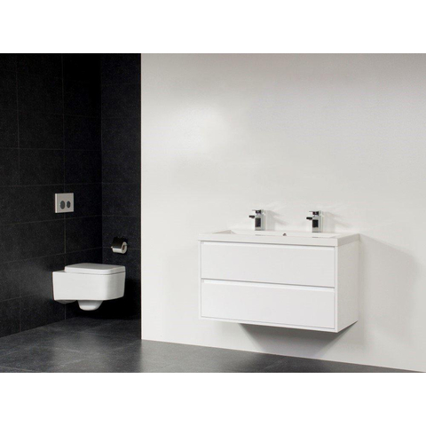 Saniclass New Future Foggia meuble 100cm Blanc brillant sans miroir SW17787