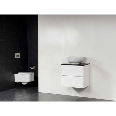 Saniclass New Future Corestone13 meuble sans miroir 60cm Blanc brillant avec vasque à poser Blanc SW17777