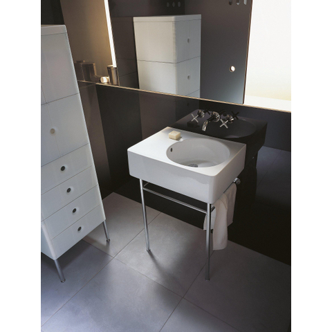 Duravit Scola Wastafel - 61.5x46cm - met 1 kraangat - met overloop - glans wit 0304123