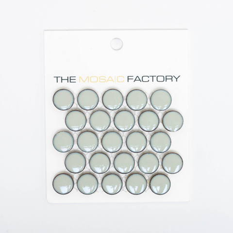 ÉCHANTILLON The Mosaic Factory Venice Mosaïque Pennyround 1,9x0,5cm carreau mural pour intérieur et extérieur Rond Céramique Gris Clair avec bordure SW862191
