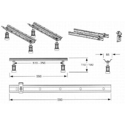 Ideal Standard pieds de baignoire avec support mural 0180228