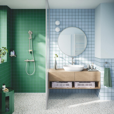 GROHE Grohtherm 800 Cosmopolitan douchethermostaat - 15cm - met koppelingen - supersteel (rvs) SW1477605