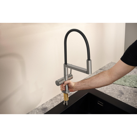Hansgrohe Talis Select M54 PowderSpray eengreeps keukenkraan Semi-Pro 3jet rvs look SW1383014