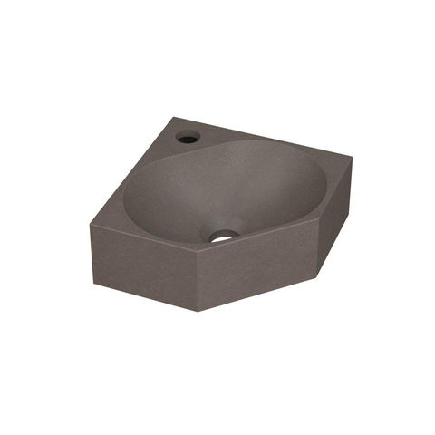 INK Matrix fontein - 27x27x10cm - kraangat midden - zonder overloop - quartz beton (grijs) SW647505