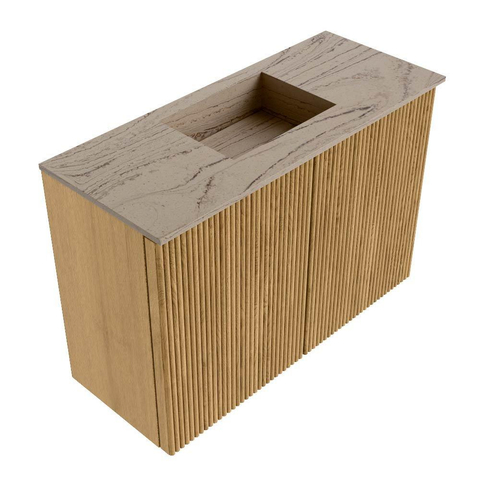 Mondiaz JOYA-DLUX 60cm toiletmeubel - kleur Oak - Wastafel FAYE positie Midden Zonder kraangat kleur Arena. SW1423847