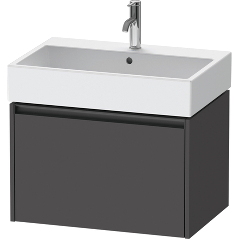 Duravit Ketho.2 Wastafelonderbouwkast - met 1 lade - 68.4x46x44cm - met greep antraciet - grafiet mat SW772036