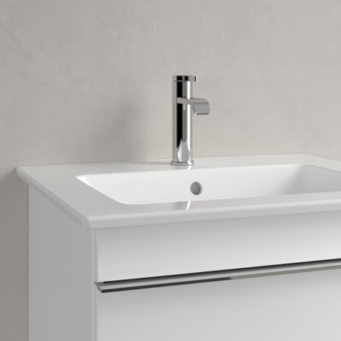 Villeroy & Boch venticello wastafel - met 1 kraangat - 60x50cm (geschikt - voor 3 kraangaten) - met overloop CeramicPlus - White Alpine (glans wit) 1025151