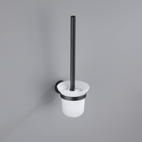 Fortifura Calvi toiletborstelhouder rond - mat zwart OUTLETSTORE STORE45109