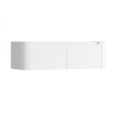 H&R meubles de salle de bains Juice Meuble sous-vasque - 140x45x40cm - coins arrondis - 2 tiroirs - poignée intégrée - blanc mat SW867598