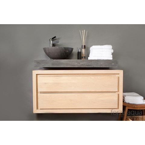 Forzalaqua Roma Vasque 40x40x15cm Ronde Pierre naturelle Pierre bleue adoucie FO100001
