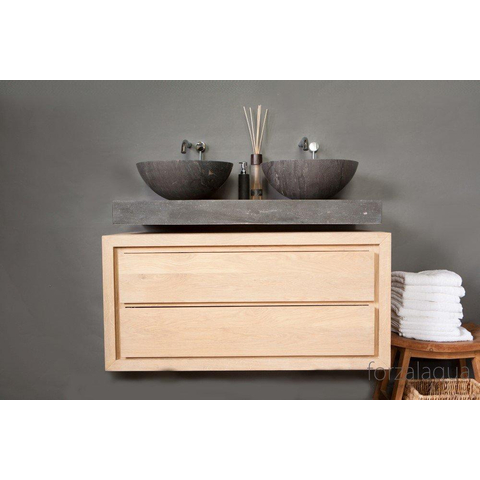 Forzalaqua Roma Vasque 40x40x15cm Ronde Pierre naturelle Pierre bleue adoucie FO100001