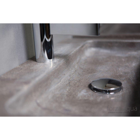 Forzalaqua Taranto lavabo - 50x30x8cm - 1 trou de robinet - pierre bleue adouci (noir) FO100047