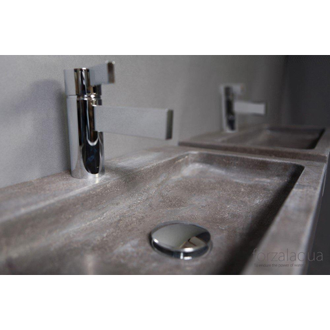 Forzalaqua Taranto lavabo - 50x30x8cm - 1 trou de robinet - pierre bleue adouci (noir) FO100047