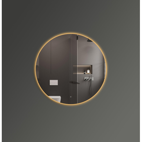 Adema Circle miroir rond diamètre 120cm avec éclairage LED indirect, chauffe miroir et interrupteur infrarouge SW161923