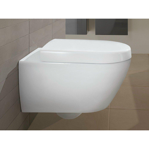 Villeroy & Boch Subway 2.0 toiletset met inbouwreservoir, softclose en quick release closetzitting en bedieningsplaat mat chroom SW10175