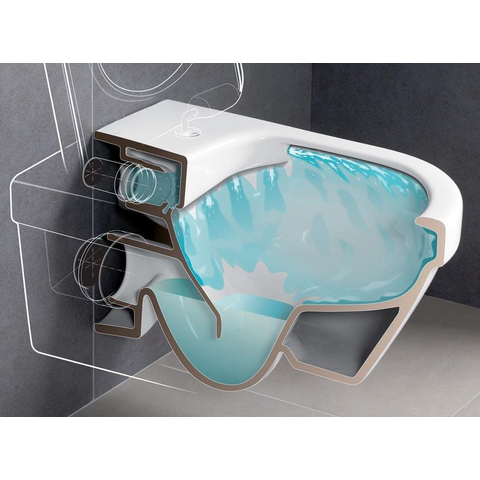 Villeroy & Boch Architectura toiletset Geberit inbouwreservoir toiletzitting Delta25 bedieningsplaat - glans wit SW225874